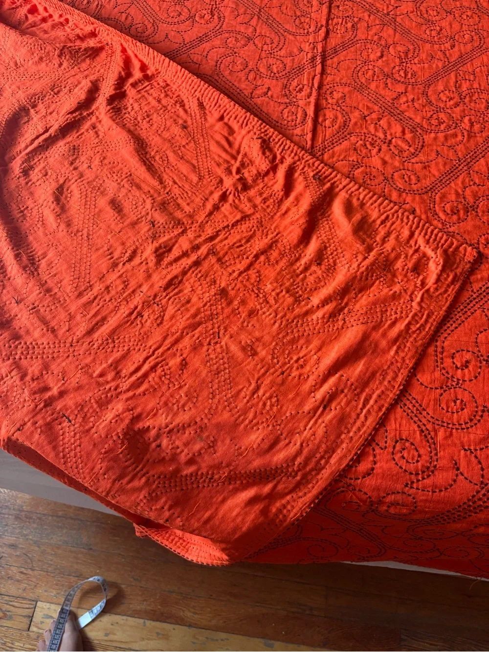 Orange Hand Stitched Quilt